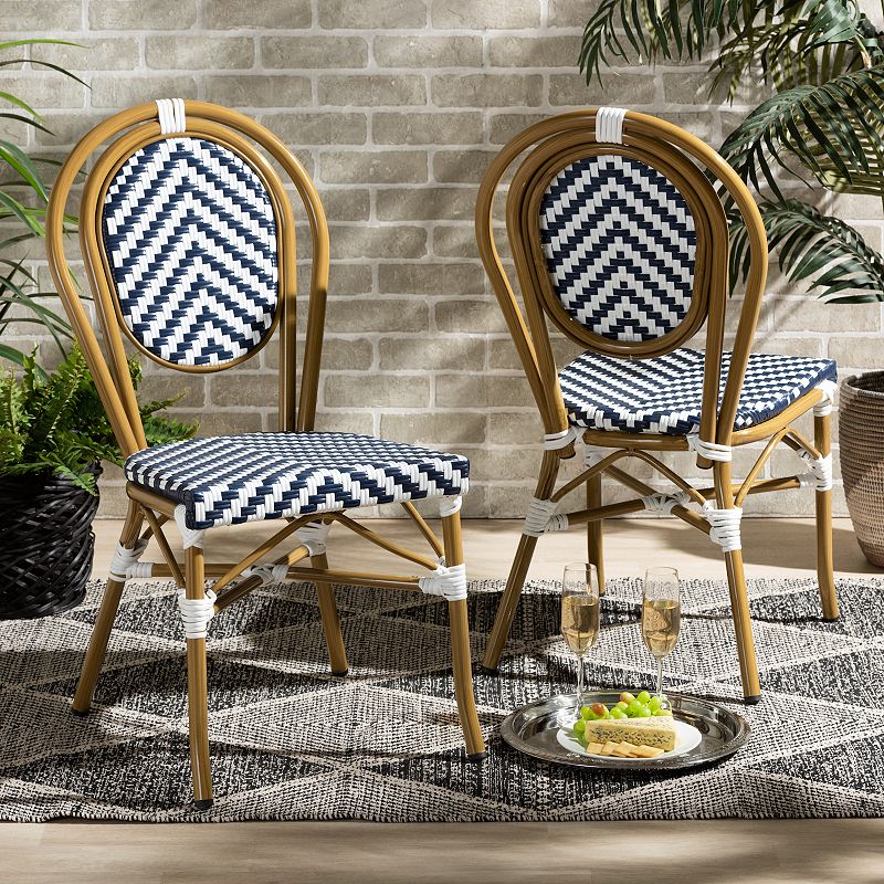 Baxton Studio Alaire Outdoor Dining Chairs 2-piece Set