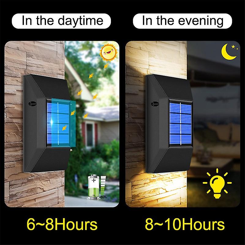 1pc Solar Wall Lamp Spot Lights Outdoor Waterproof Solar Powered Wall Night Lights For Fence， Lawn， Pathway， Yard， Driveway， Step And Walkway