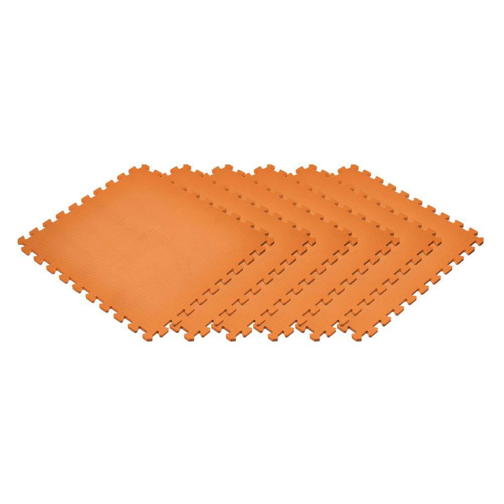 Norsk Orange 24 in. x 24 in. x 0.47 in. Foam Interlocking Floor Mat (6-Pack) 241147