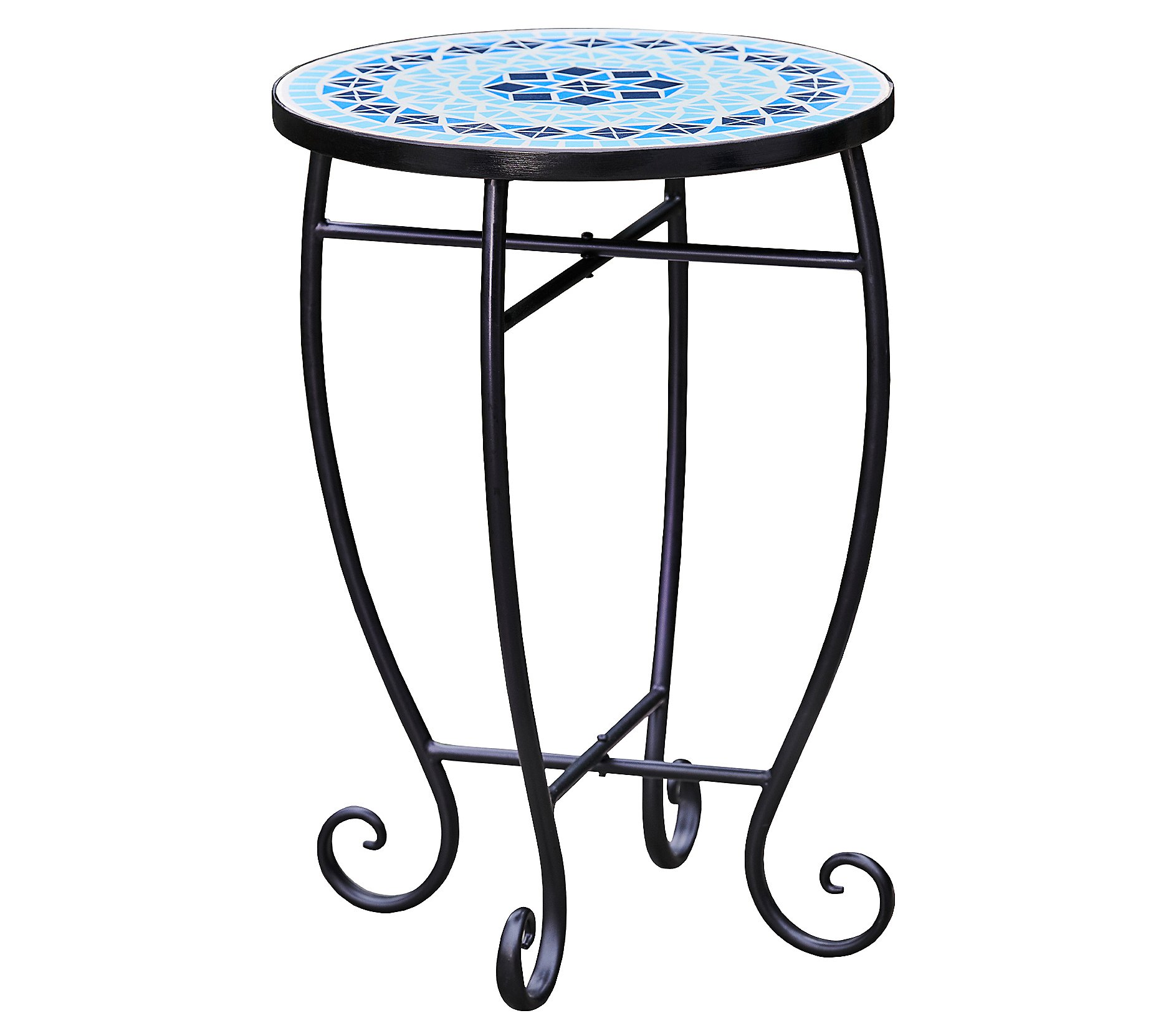 Teamson Home 14 Round Outdoor Mosaic Side TablPlanter Stand