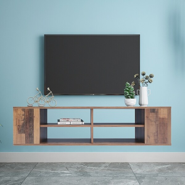 Floating TV Stand Component Shelf with Height Adjustable