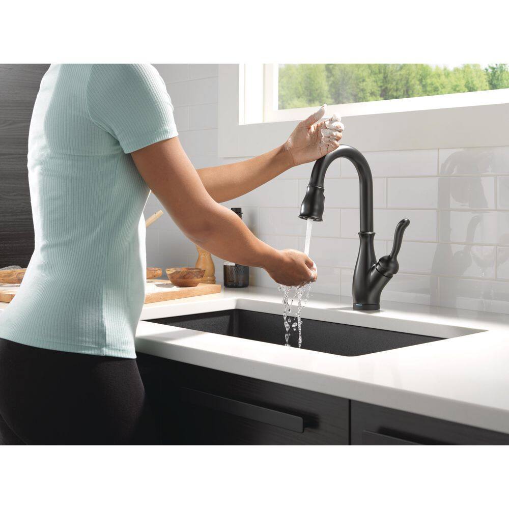 Delta Leland Single-Handle Bar Faucet with Touch2O Technology in Matte Black 9678T-BL-DST