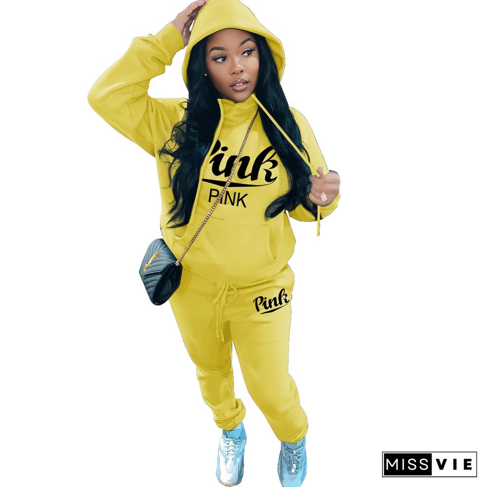 Thick Fleece Hoodies Sweatshirt and Pants Suits