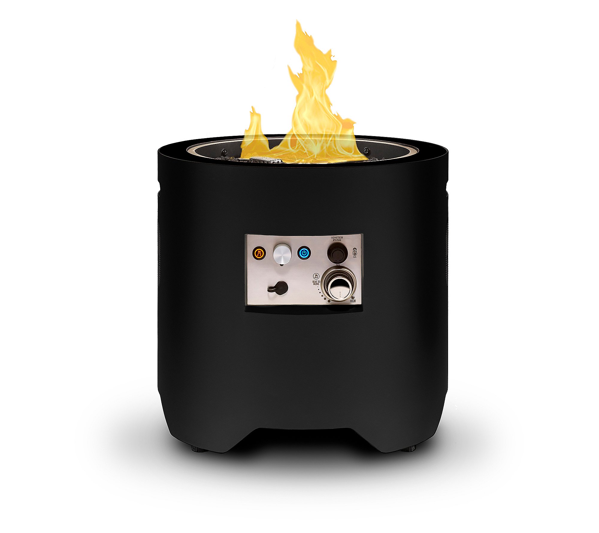 Voyager Portable Gas Fire Pit with Beat to Musi c Sound System