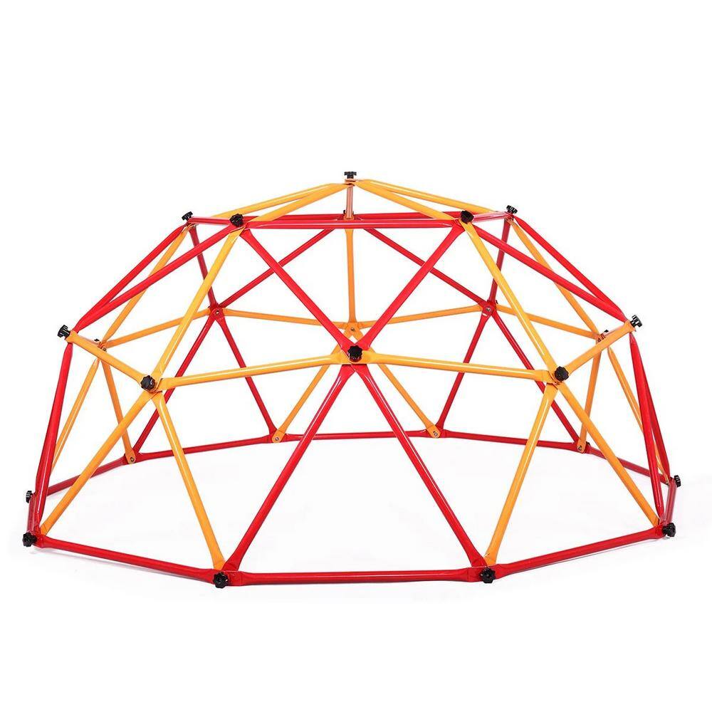 TIRAMISUBEST 82.3 in. L x 79.7 in. W x 41.3 in. H Red and Yellow Multi-Color IndoorOutdoor Children Climber Climbing Dome D0XY102HP652V