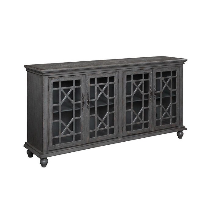 Somette Joplin Texture Grey Four Door Media Credenza