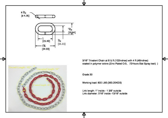 Jensen Swing C125   8 1/2' Plastisol Coated Chain ...