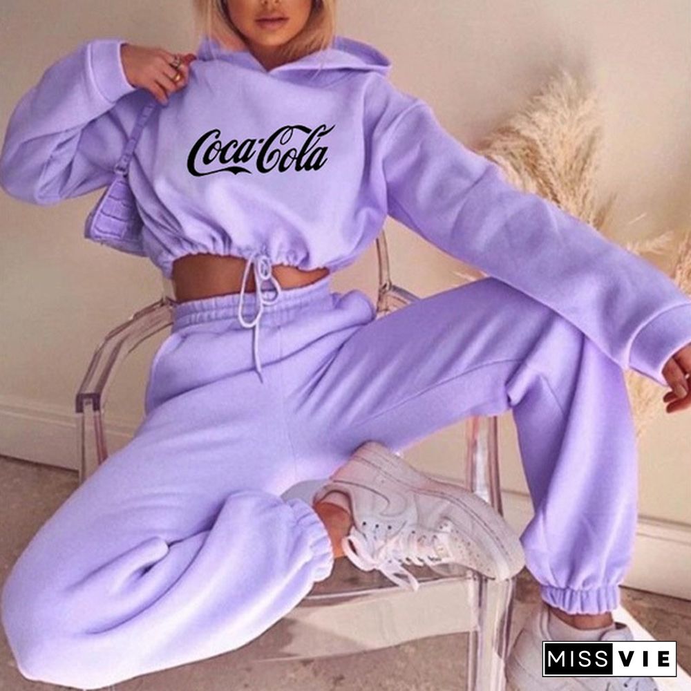 Woman New Fashion Tracksuit Set Sports Hoodies Suit Tops And Long Pants Sweatshirt Suits Sportwear