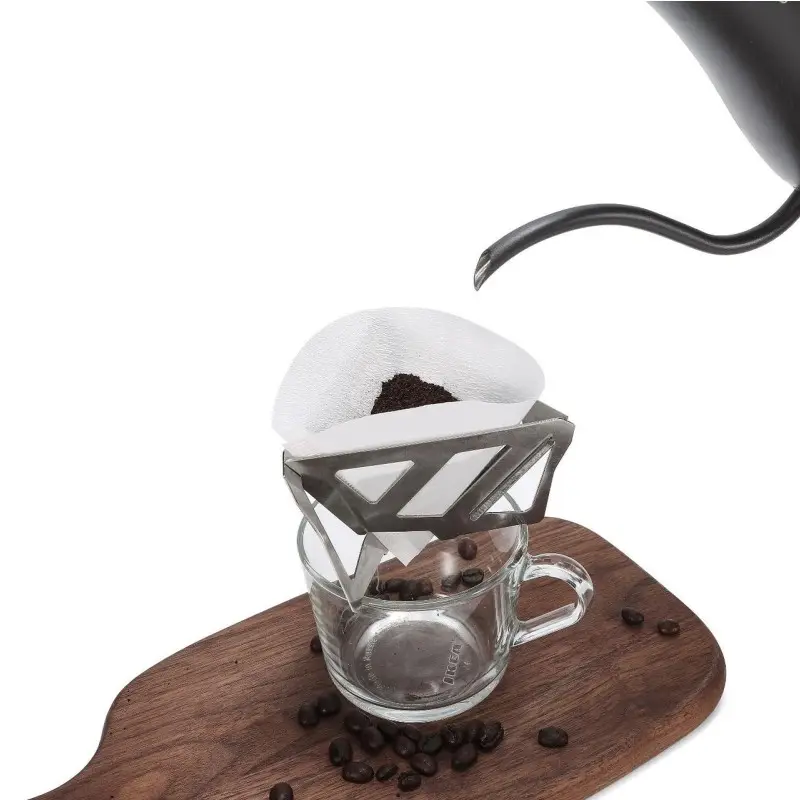 Outdoor Foldable Reusable Stainless Steel Portable Holder Camping Drip Holder Coffee Filter