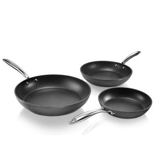 GRANITESTONE Professional 3-Piece Aluminum Ultra-Nonstick Hard Anodized Diamond Infused Fry Pan Set (8 in. 10 in. 12 in.) 7197