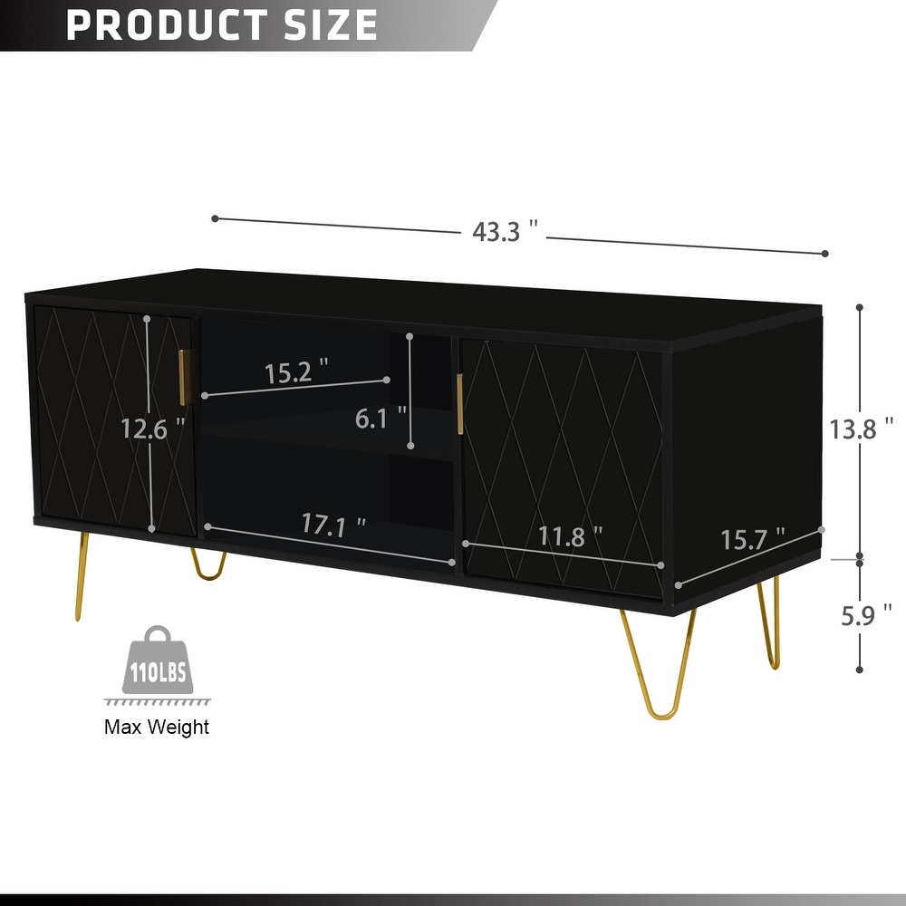 TV Stand TV Console Table Cabinet Wood Entertainment Center