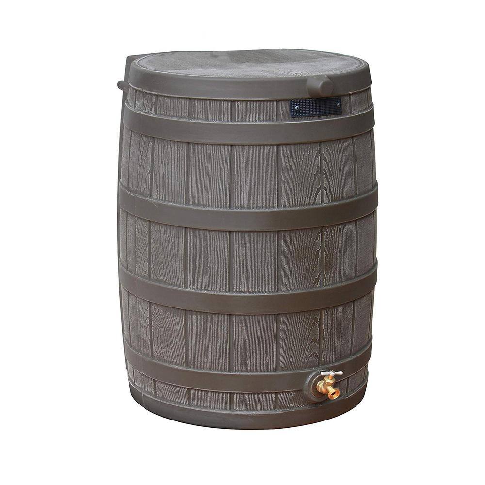 Rain Wizard Good Ideas Rain Wizard Rain Collection Barrel 50-Gallon w Diverter Kit Oak RW50-DIV-OAK