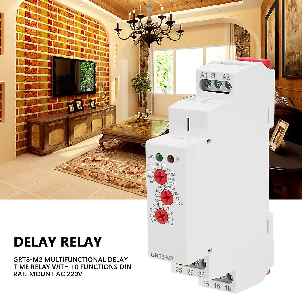 Grt8-m2 Multifunctional Delay Time Relay With 10 Functions Din Rail Mount Ac 220v