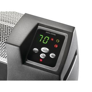 Lasko Low Profile 1500-Watt Electric Silent Room Space Heater with Digital Display and Tip-Over Safety Switch Black 5624