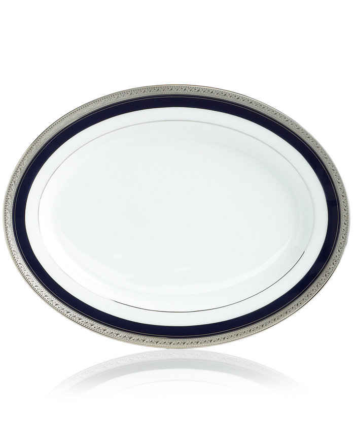 Noritake Crestwood Cobalt Platinum Oval Platter 14