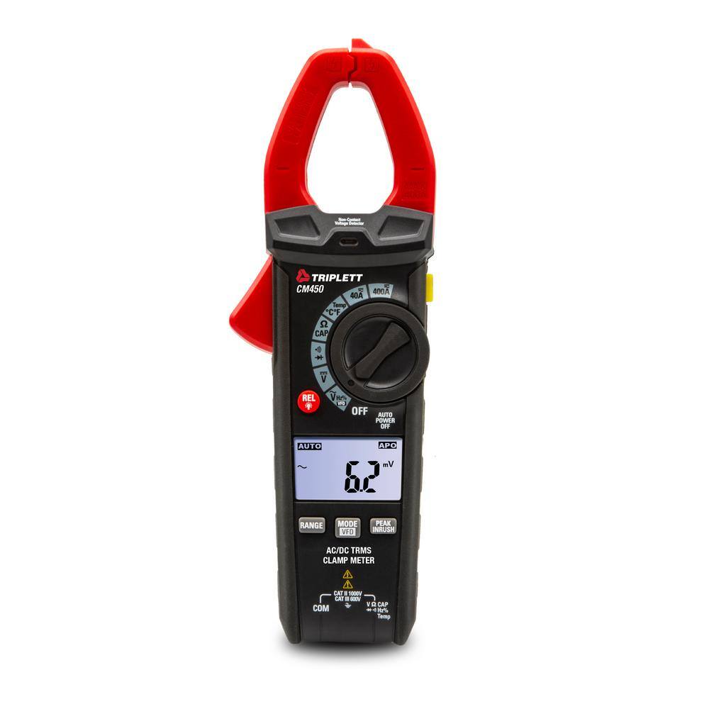 TRIPLETT 400 Amp True RMS ACDC Clamp Meter CM450