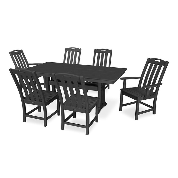 Trex Outdoor Furniture Yacht Club 7Piece Farmhouse Trestle Dining Set