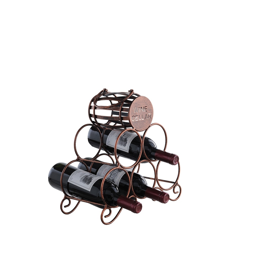 Countertop Wine Rack  Brushed Copper Metal