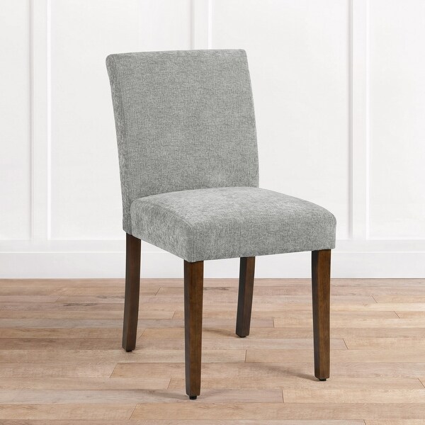 Modern Simple Set of 2 Modern Comfortable Upholstered Foam Fabric Dining Chairs with Solid Rubber Wooden Legs for Dining Room