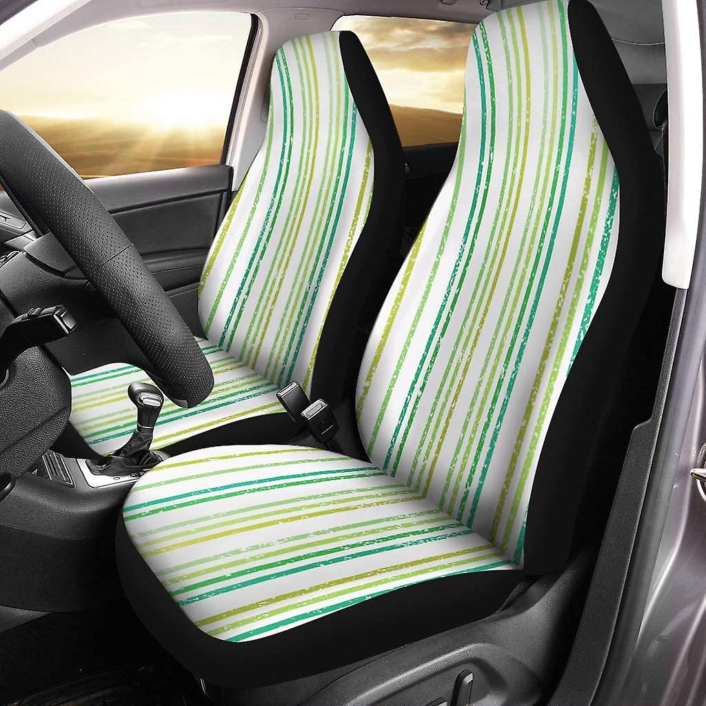 Set Of 2 Car Seat Covers Gradient Stripes Universal Auto Front Seats Protector Fits For Car，suv Sedan，truck