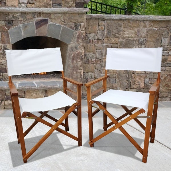 Wooden Director Folding Chair，Set of 2 - Overstock - 35269296