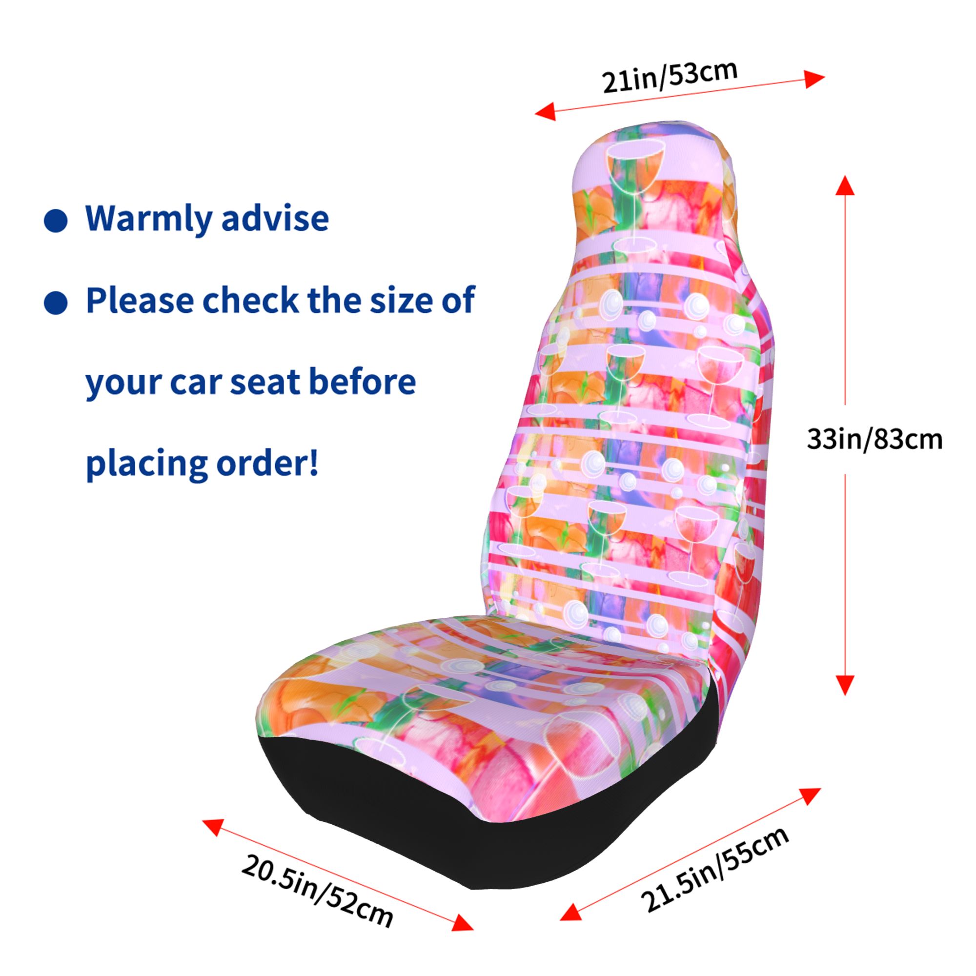 ZICANCN Car Seat Cover Watercolor Drink Patterns Car Front Seat Covers Protectors ， Automotive Seat Covers for Cars Trucks Suv