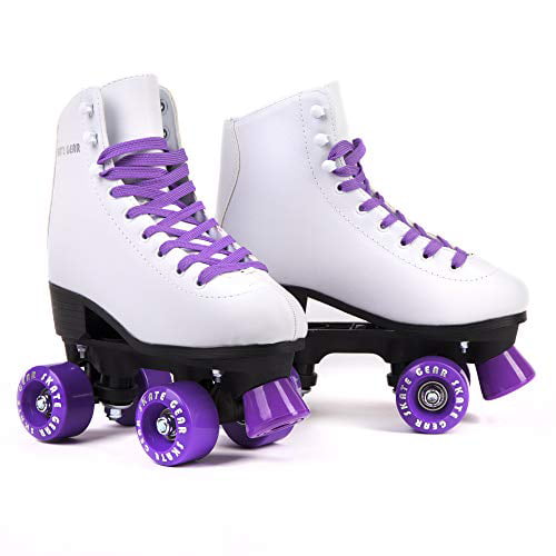 Skate Gear Extra Support Quad Roller Skates for Kids and Adults (Purple， Women's 10 / Men's 9)