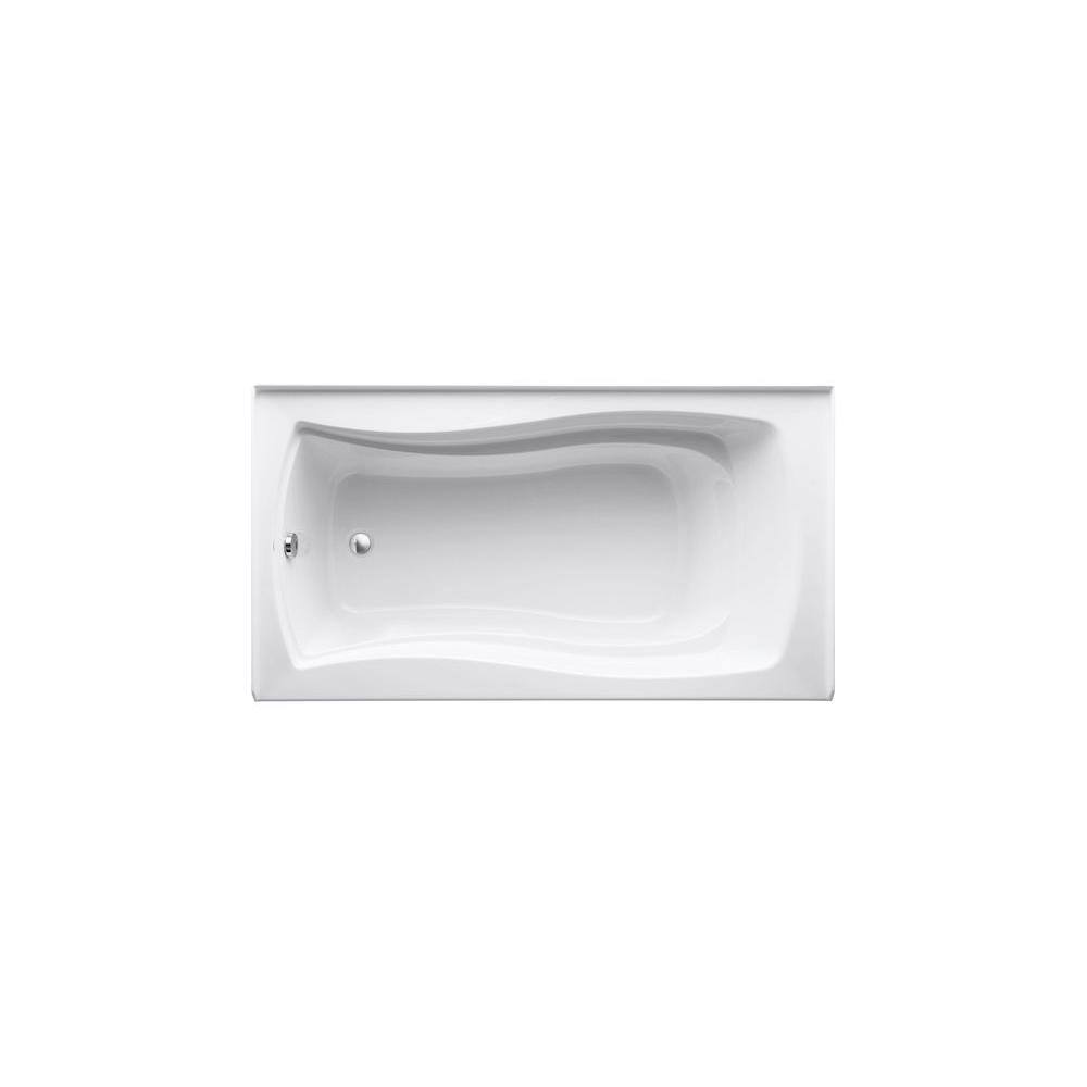 KOHLER Mariposa 66 in. x 36 in. Soaking Bathtub with Left-Hand Drain in White Integral Flange K-1229-LA-0