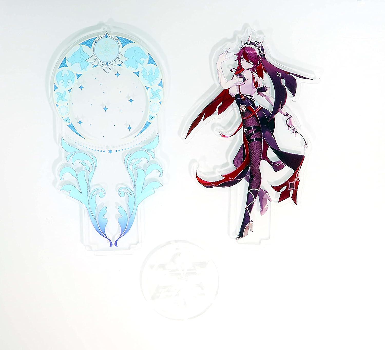 Exquisite Genshin Impact Figier Stand. 3pcs Dual Insert With Background Genshin Standing Figure (rosaria) Rosaria -