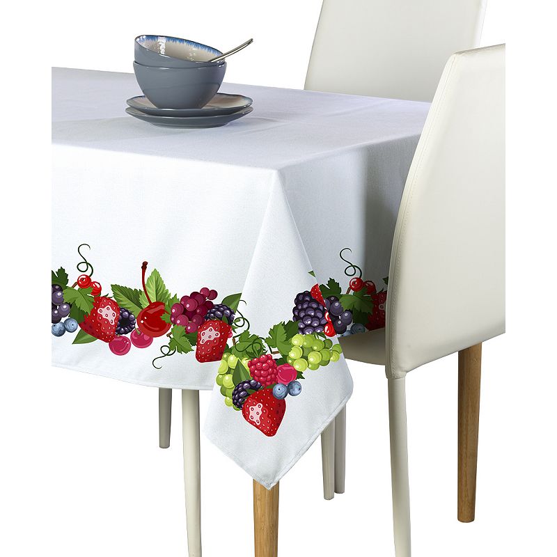 Square Tablecloth， 100% Polyester， 70x70， Bountiful Berries Garland