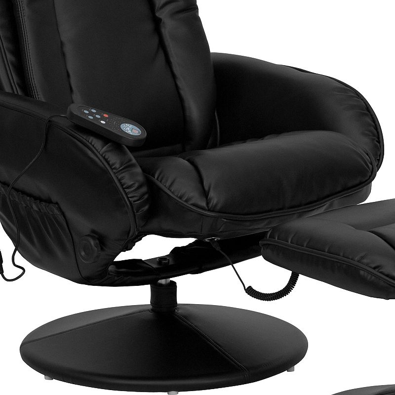 Flash Furniture Massage Recliner Chair and Ottoman 2-Piece Set