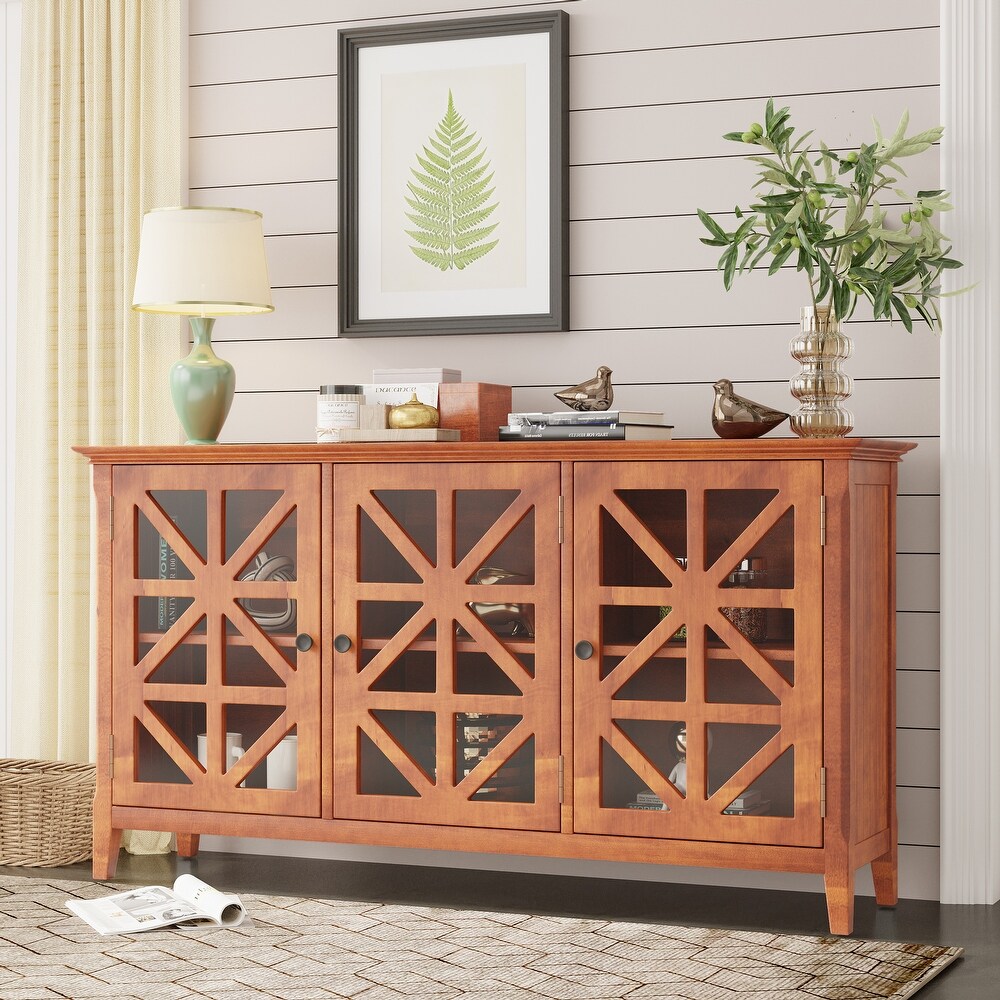 Accent Cabinet With 3 Doors and Adjustable Shelves