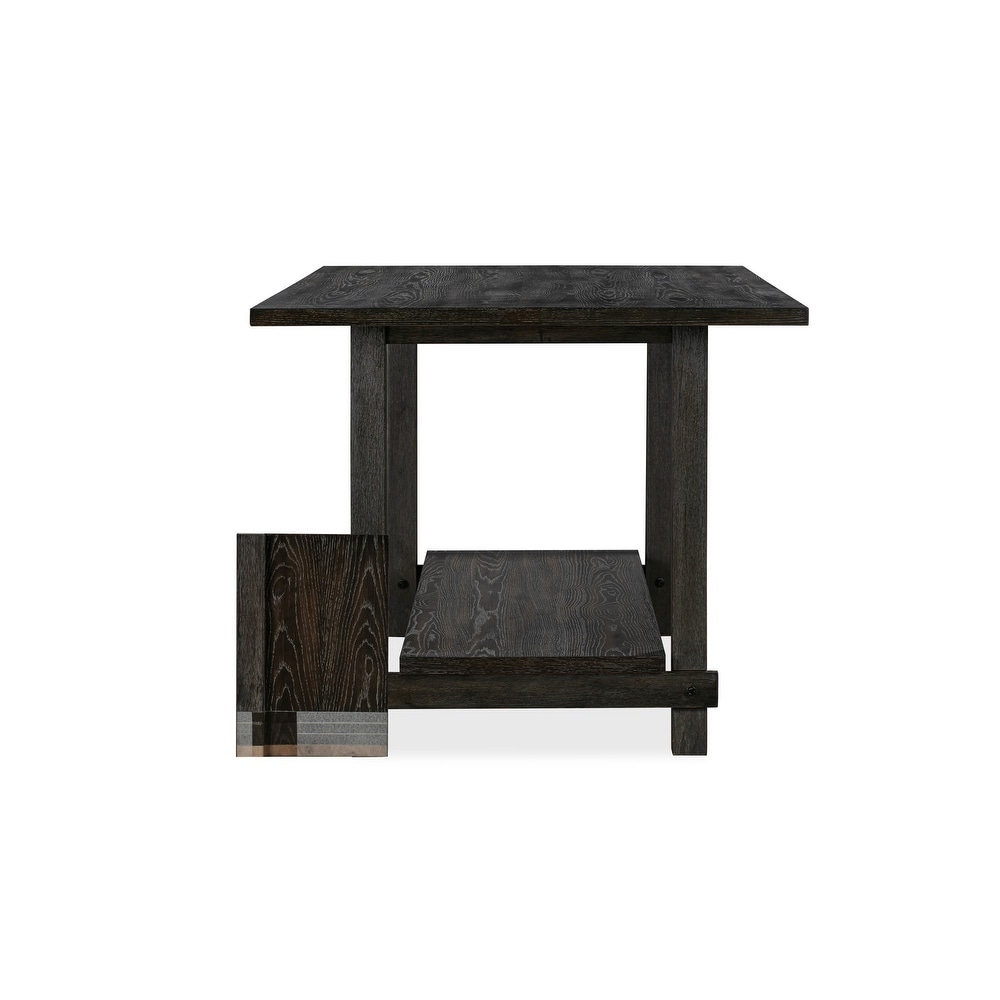 Ryan 72 Inch Counter Height Table  Sturdy Rubberwood Frame  Rich Brown