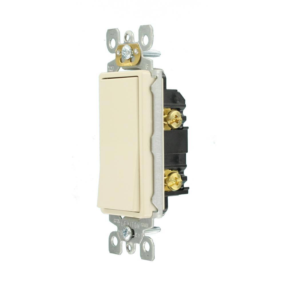 Leviton Decora 15 Amp Single-Pole AC Quiet Switch Light Almond R66-05601-2TS