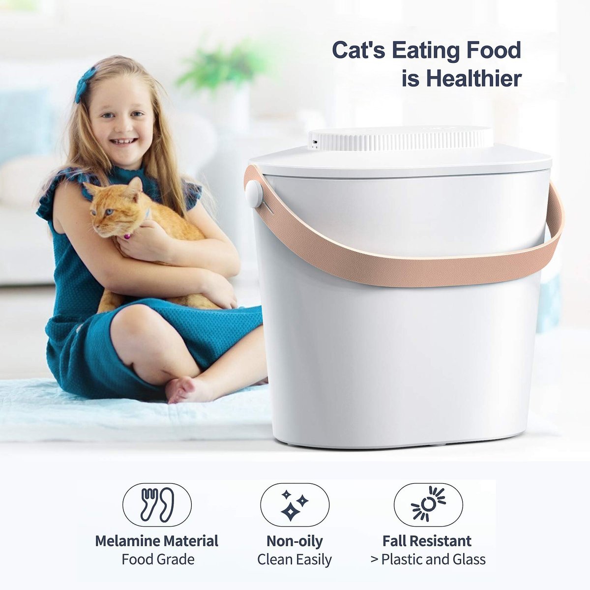 Pawshelf Vacuum Dog and Cat Food Storage Container， White， Medium