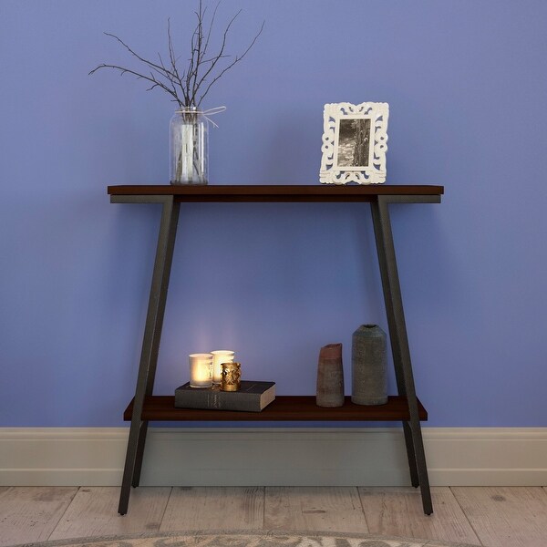 Porch and Den Saint Marks Brown Walnut Contemporary Hall Table