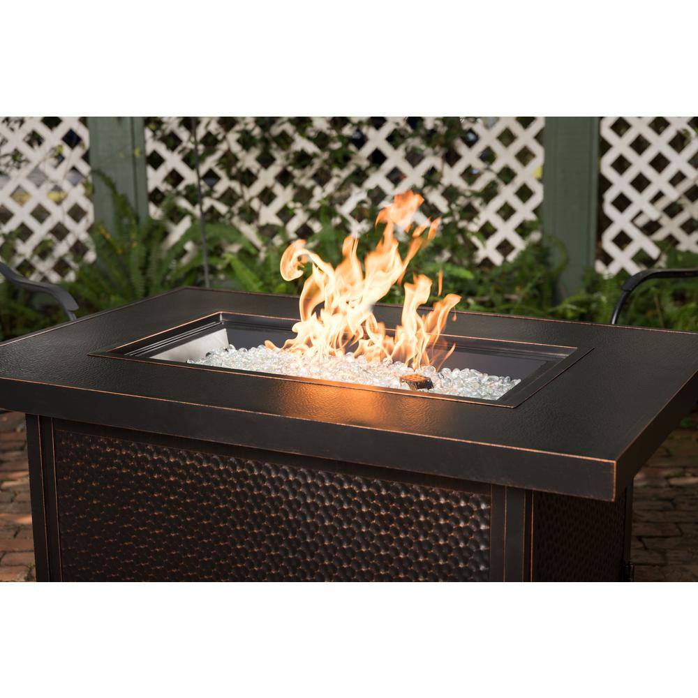 Fire Sense Weyland 48 in. x 24 in. Rectangle Aluminum LPG Fire Pit Table in Antique Bronze 62750