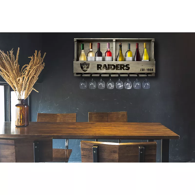 Las Vegas Raiders Wine Bar Wall Shelf