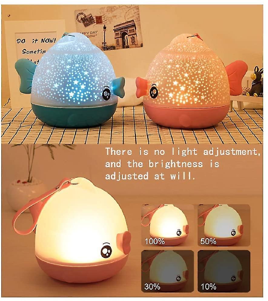 Led Star Projector Remote Control And Timer Design Night Light For Kids Blue