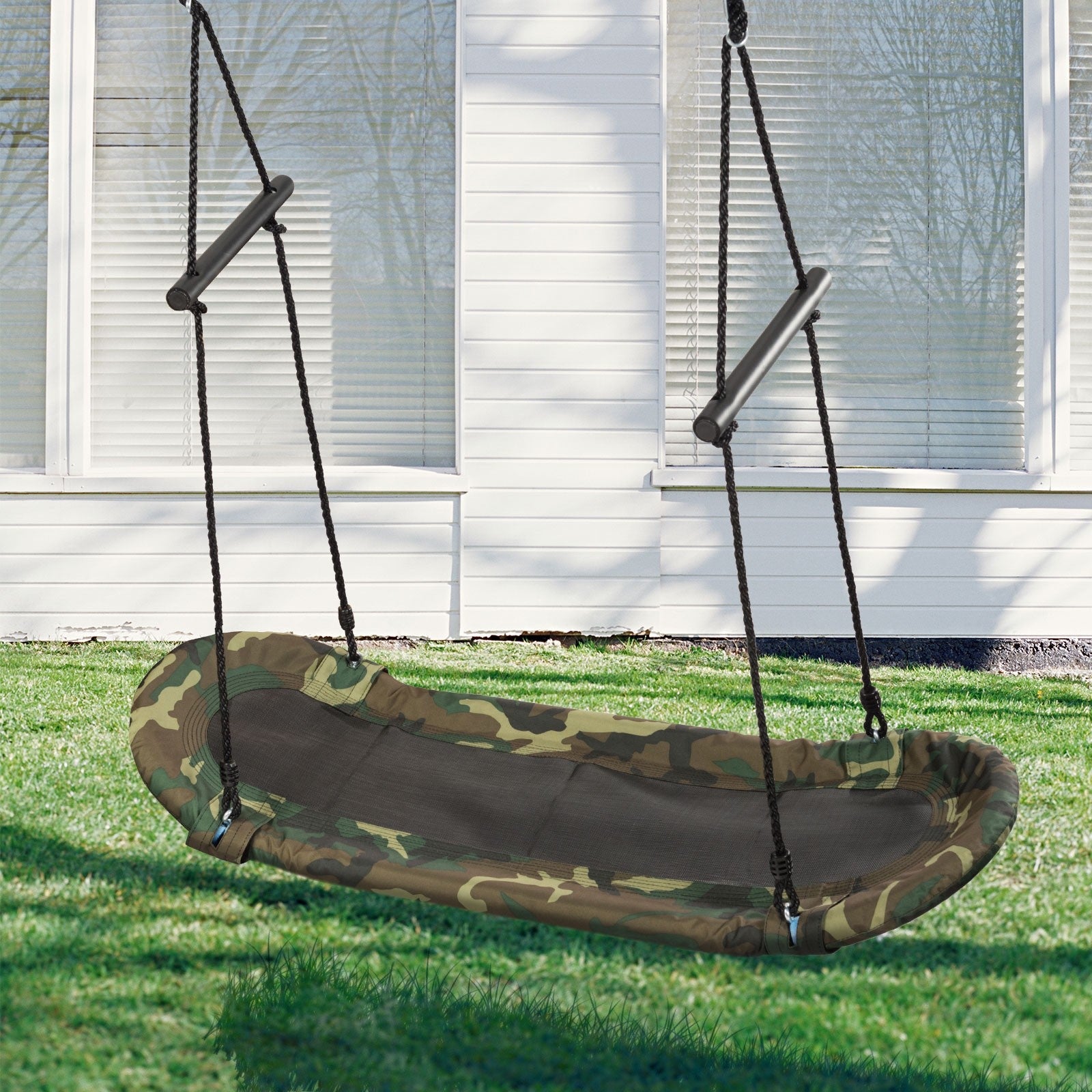 Costzon Saucer Tree Swing, Hanging Platform Surfing Tree Swing w/ Soft Padded Edge