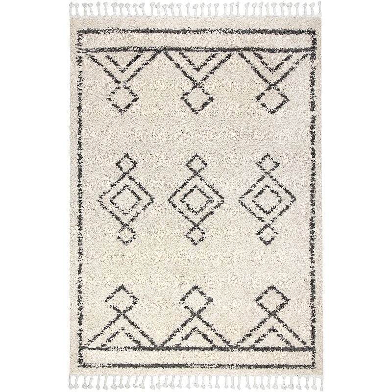 nuLOOM Mackie Moroccan Diamond Tassel Rug