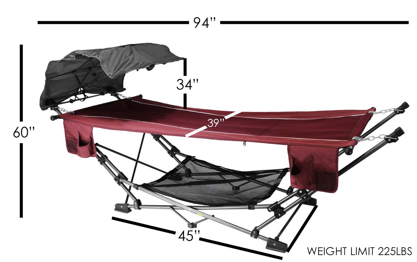 Zenithen Folding Hammock w/ Ext Canopy (#OC582S-BD)