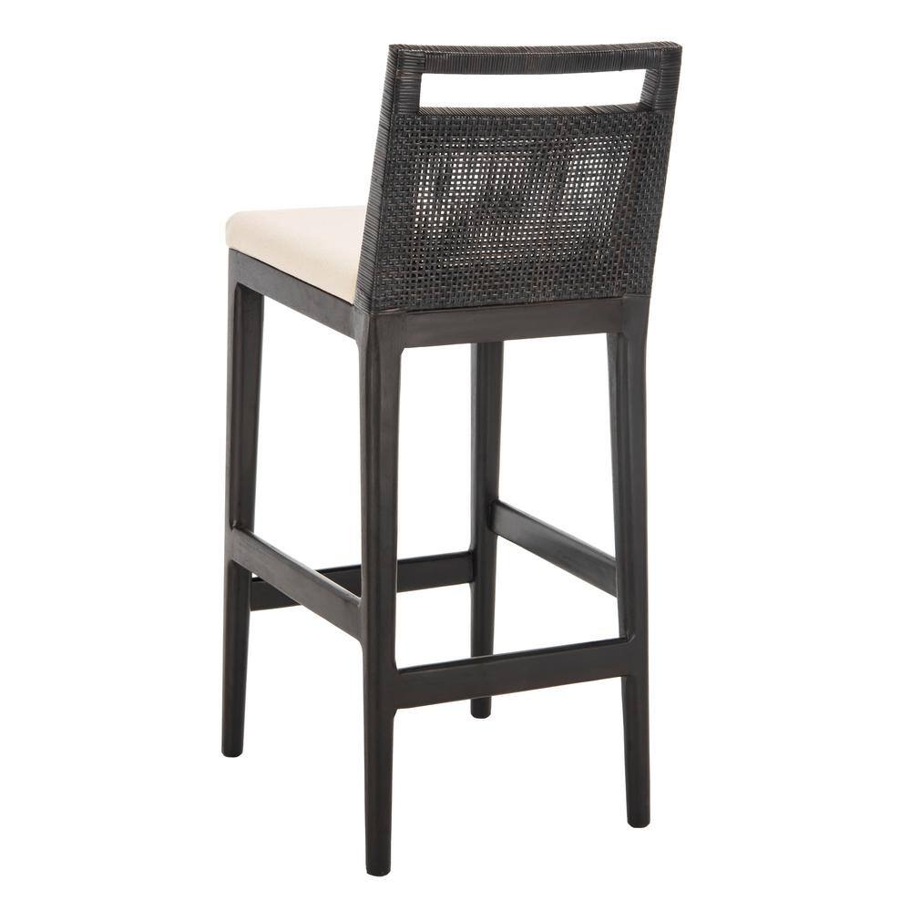 SAFAVIEH Darin 27.75 in. Black Cushioned Bar Stool SEA4015B