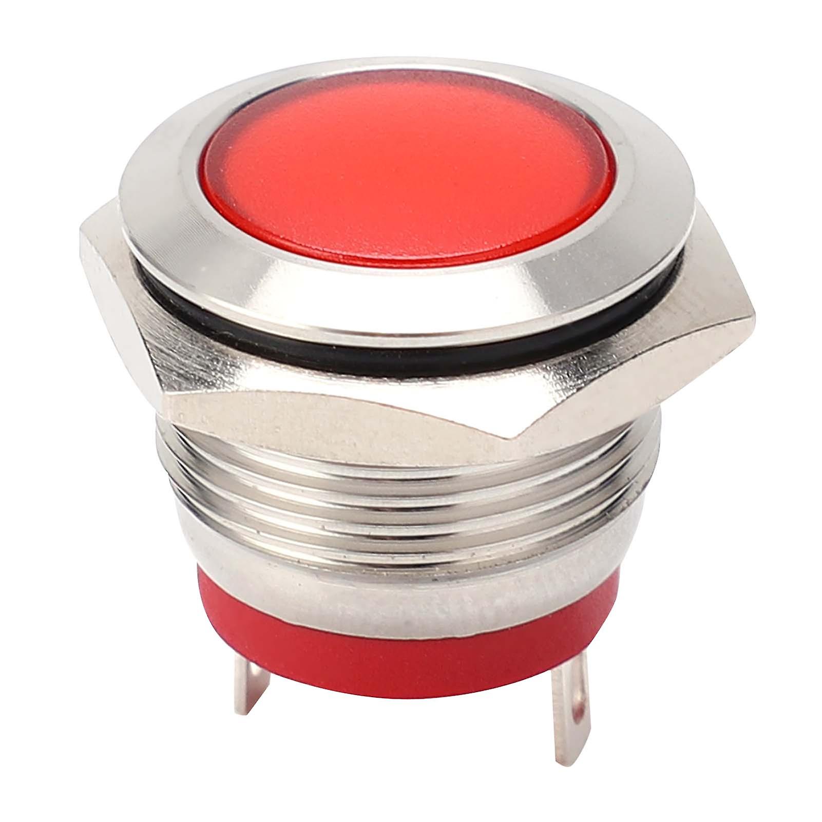 0.6in Led Indicator Bright Signal Light Flameretardant Base Pin Type Ip66 Waterproof Red