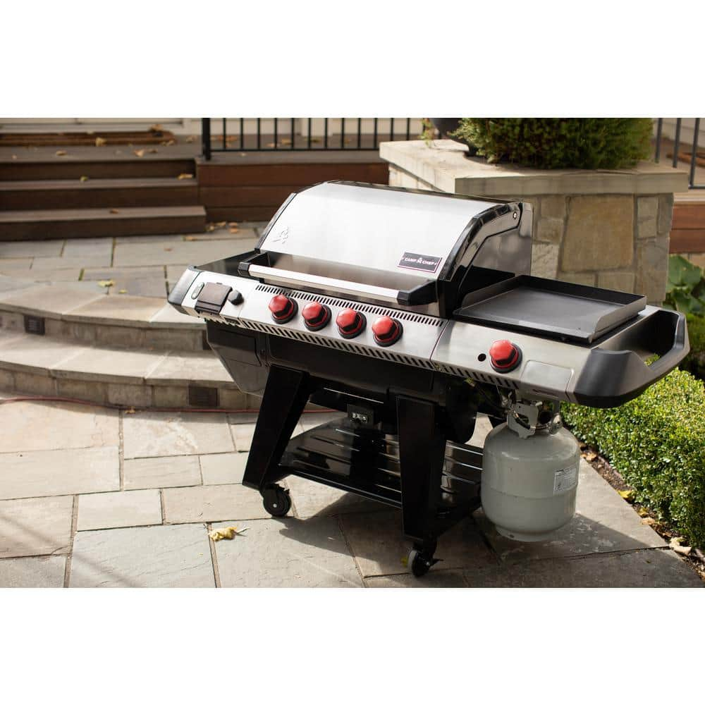 Camp Chef Apex 24 WI-FI Pellet Grill in Stainless Steel with Gas Kit and Sidekick Griddle PG24HGSK