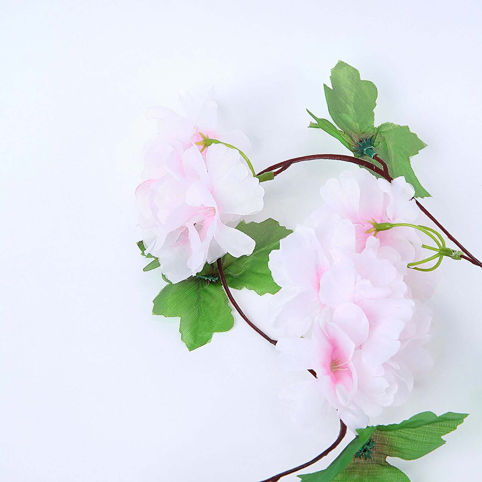 2 Pack Blush Artificial Cherry Blossom Flower Garland 7ft