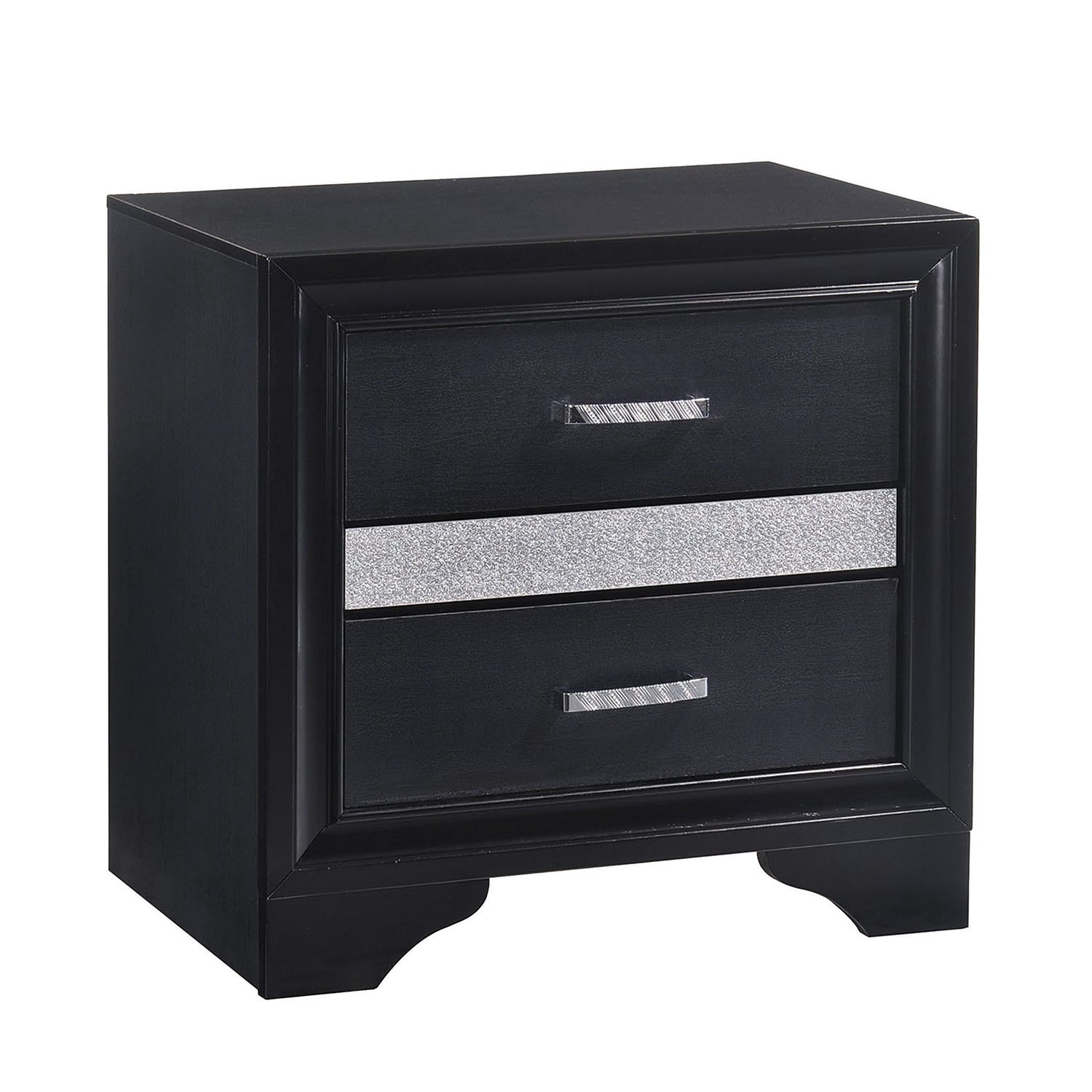 3 Drawers Wooden Nightstand With Hide Drawer Design in Black - - 34976215