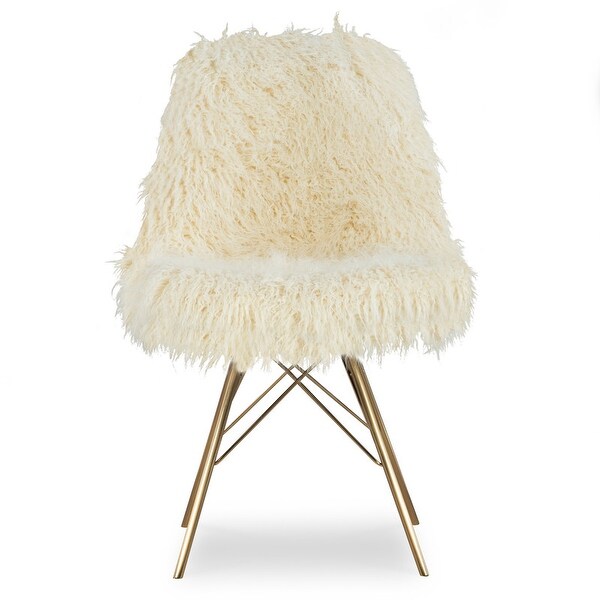 Rowan Faux Fur Chair with Gold Metal Base