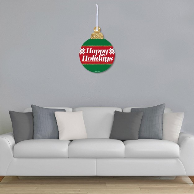 Big Dot Of Happiness Ornaments Hanging Porch Holiday And Christmas Party Outdoor Decorations Front Door Decor 1 Piece Sign