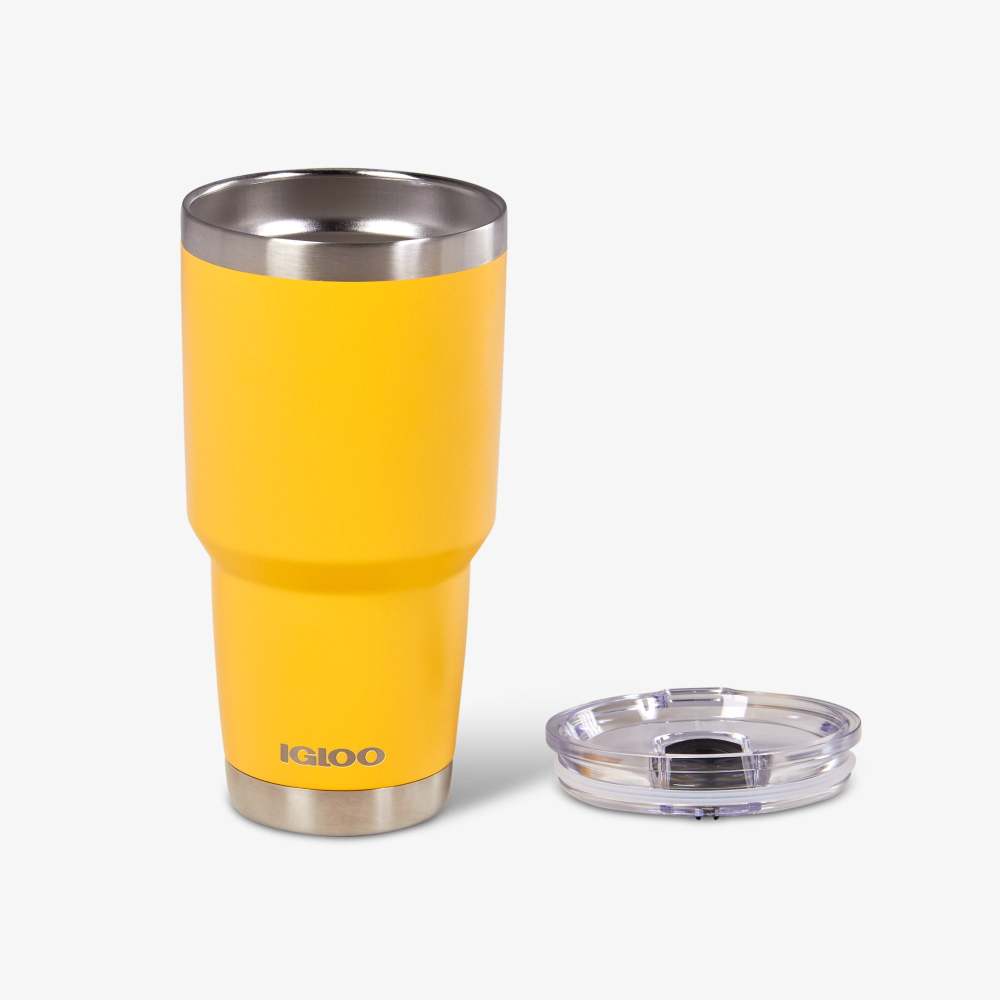 Igloo Tumbler Reusable Hot/Cold Stainless Steel Yellow 27oz ;